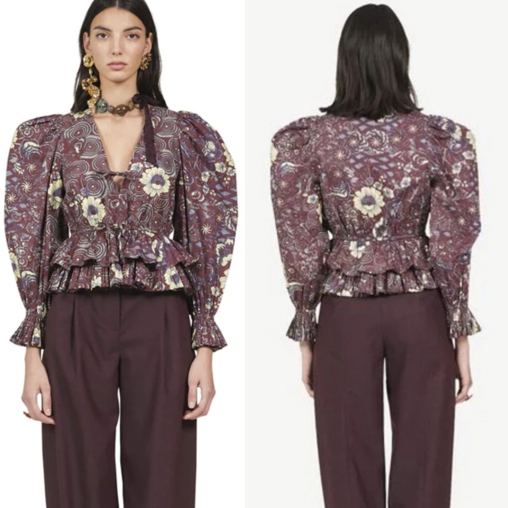 Ulla Johnson | Ren Floral Pleated Blouse NWT